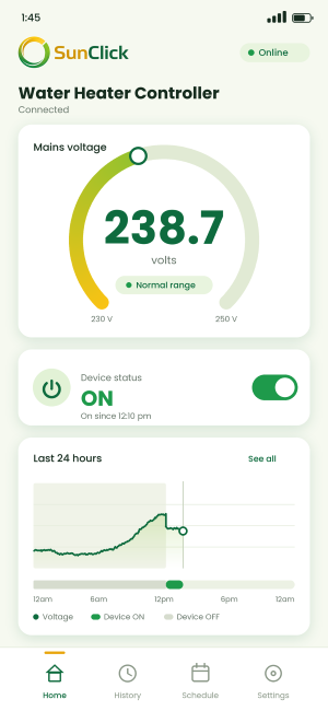 The SunClick app